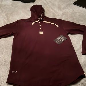 BYLT Mens long sleeve wrinkle free tee with hood size small